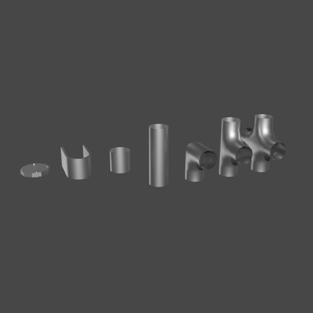 Low poly big pipe 3D model