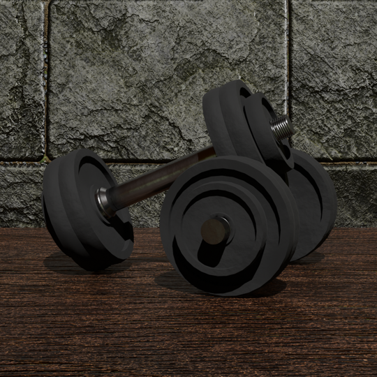 Mid poly dumbbell 3D model