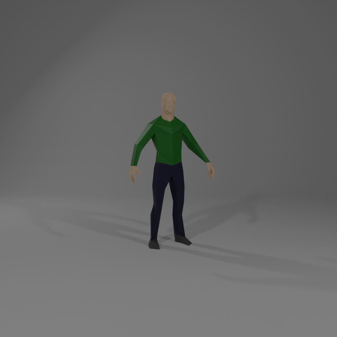 Low poly rigged person 3D model